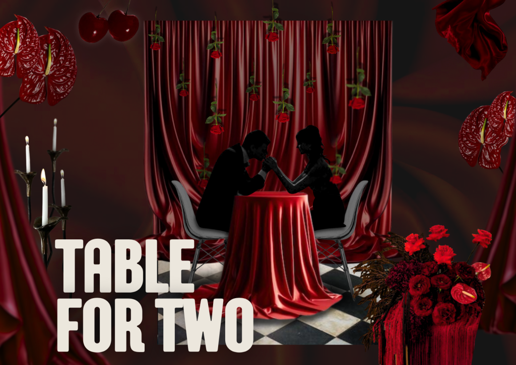 Table for Two Valentine's Day Installation at Hadaki Studios 2025.